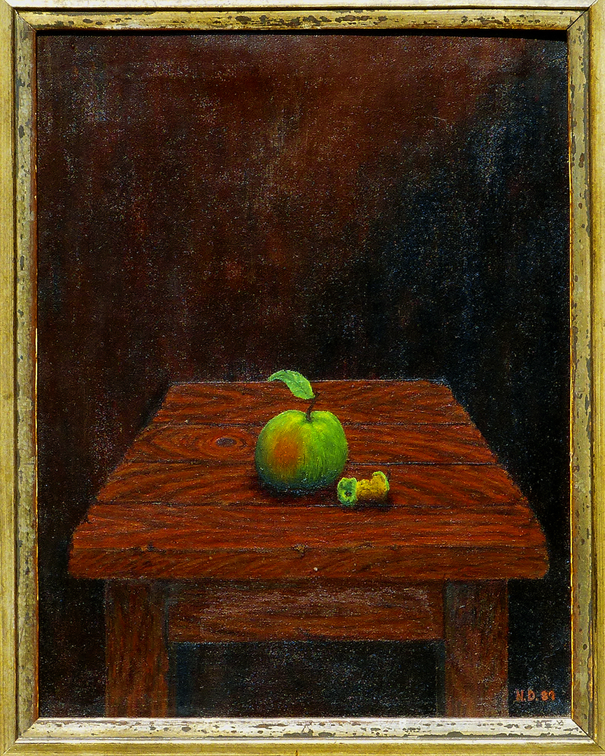 Stilleben mit Apfel 1981 - 27x33 cm - oil on canvas  